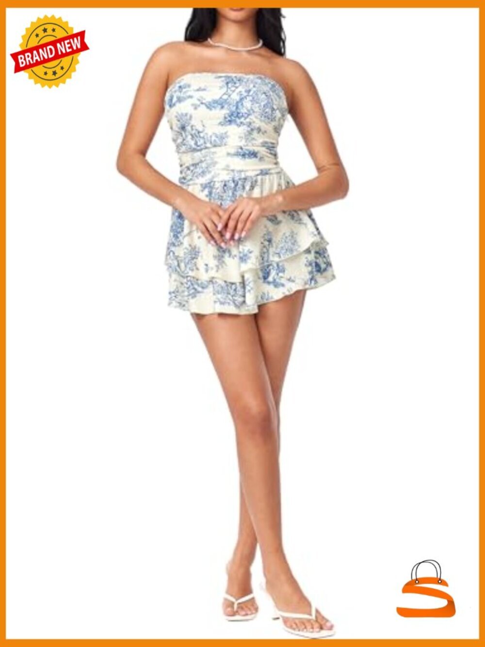 Tube Ruched Ruffle Mini Dress Cocktail Party Summer Bodycon Stretchy - Picture 5 of 6